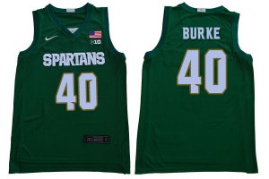 Men Michigan State Spartans NCAA #40 Braden Burke Green Authentic Nike 2020 Stitched College Basketball Jersey GK32S74FZ